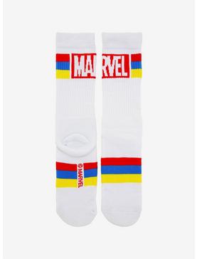 Marvel Primary Color Striped Crew Socks - BoxLunch Exclusive, , hi-res