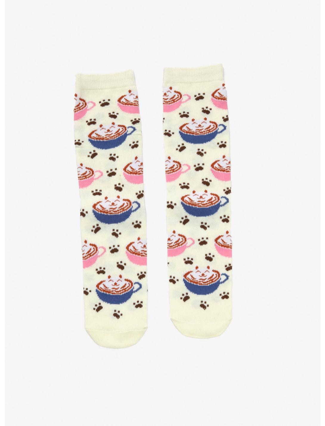 Catpuccino Crew Socks - BoxLunch Exclusive, , hi-res