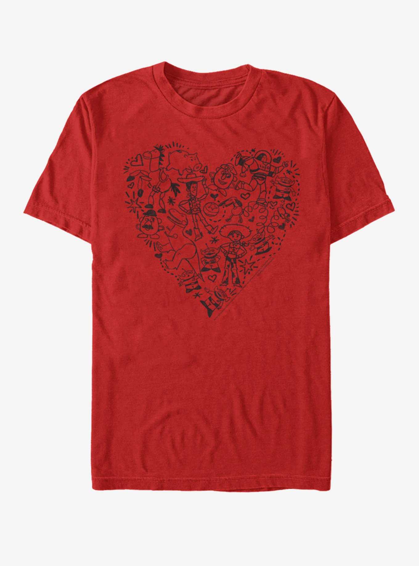Disney Pixar Toy Story Group Doodle Heart T-Shirt, , hi-res