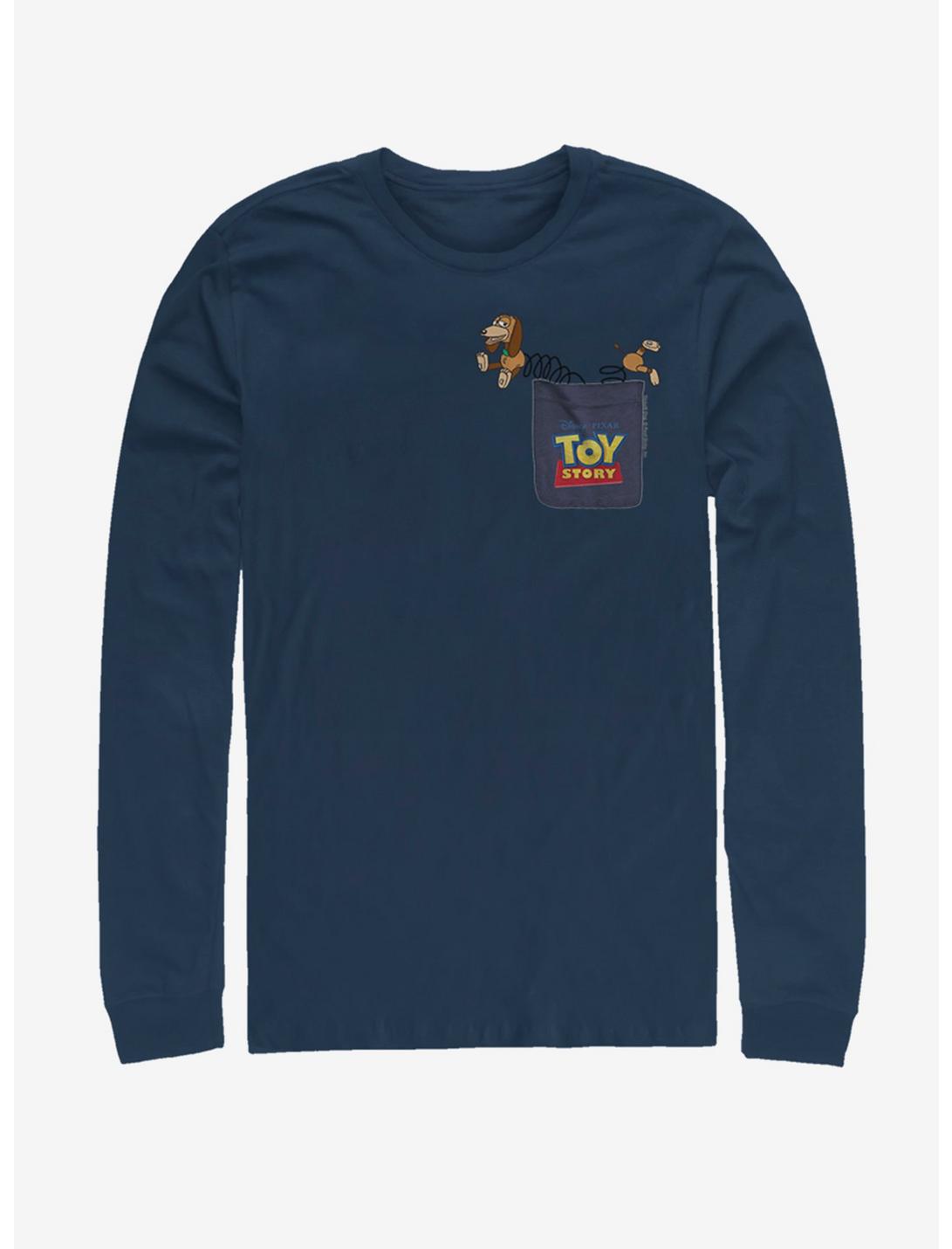 Disney Pixar Toy Story Slinky Dog Faux Pocket Long-Sleeve T-Shirt, NAVY, hi-res