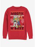 Disney Pixar Toy Story Woody Buzz Sew Sweatshirt, RED, hi-res