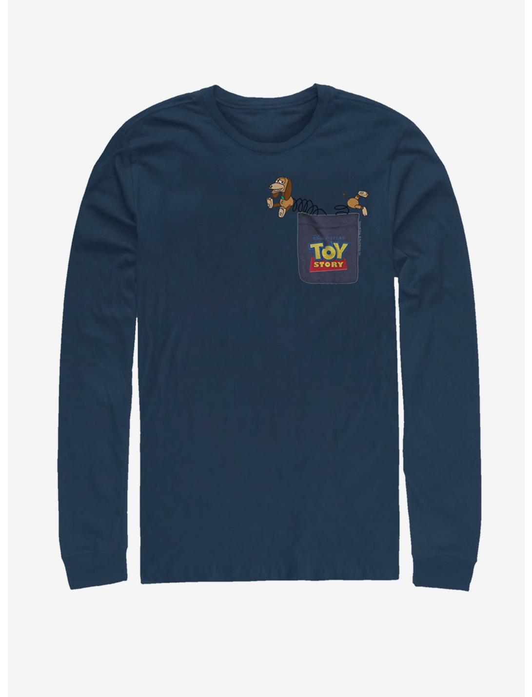 Disney Pixar Toy Story Slinky Dog Faux Pocket Long Sleeve T-Shirt, NAVY, hi-res