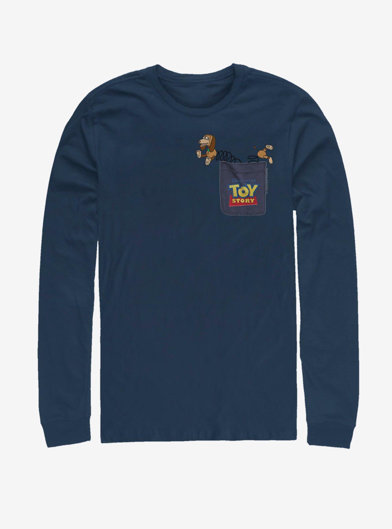 Disney Pixar Toy Story Slinky Dog Faux Pocket Long Sleeve T-Shirt, NAVY, hi-res