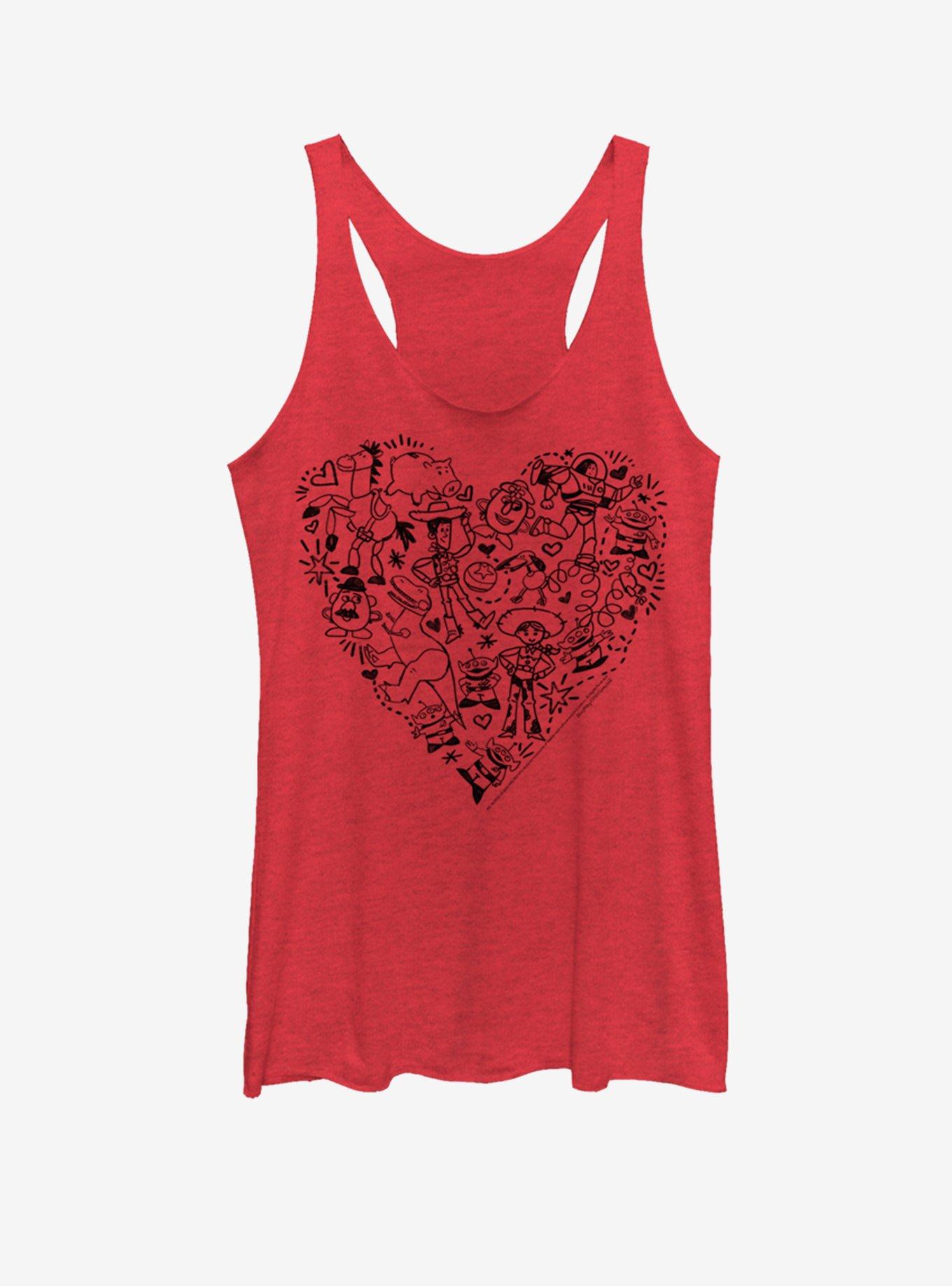 Disney Pixar Toy Story Group Doodle Heart Womens Tank Top, , hi-res