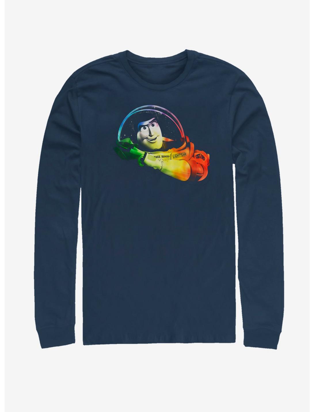 Disney Pixar Toy Story Rainbow Buzz Long Sleeve T-Shirt, NAVY, hi-res
