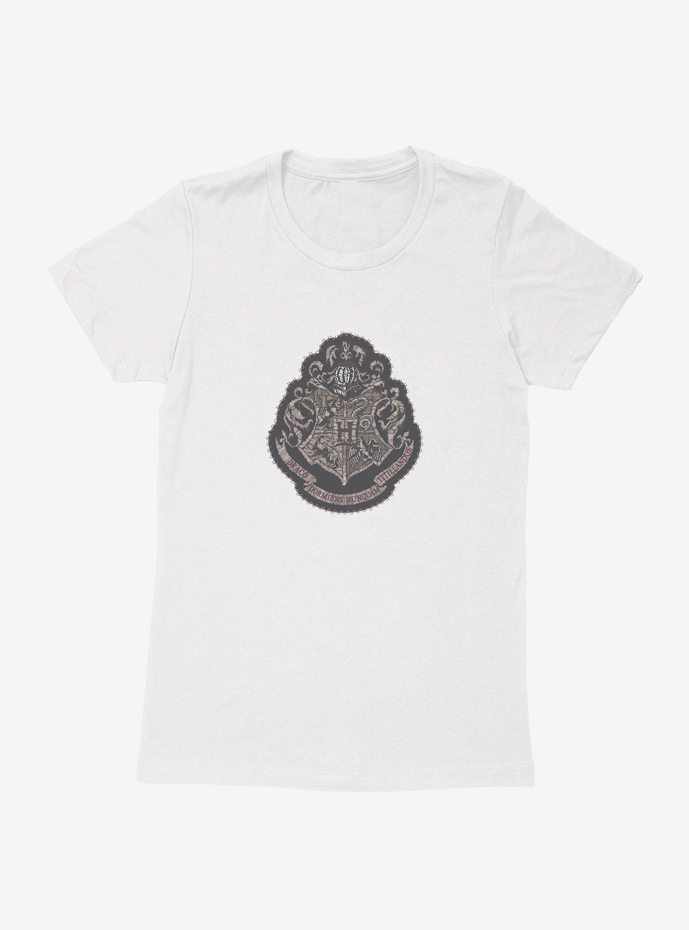 Harry Potter Grayscale Hogwarts Crest Womens T-Shirt | BoxLunch