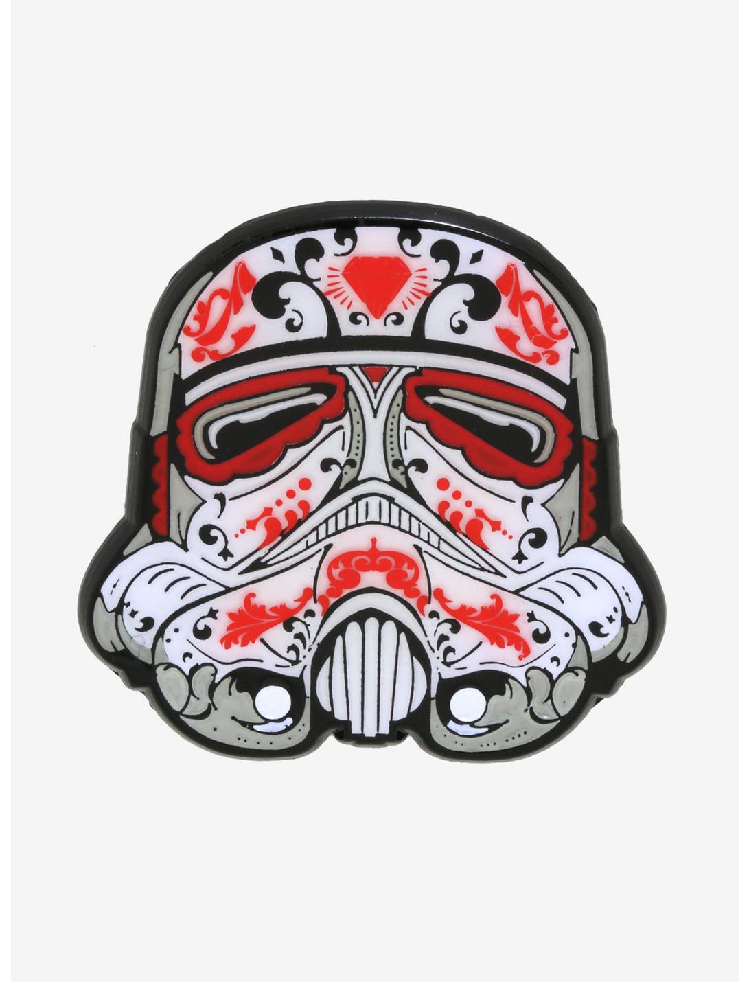 Star Wars Stormtrooper Sugar Skull Glow-In-The-Dark Enamel Pin, , hi-res