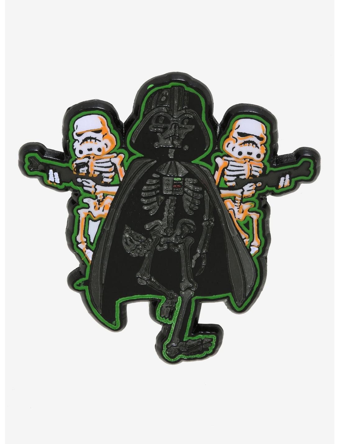 Star Wars Darth Vader Stormtrooper Skeleton Glow-In-The-Dark Enamel Pin, , hi-res