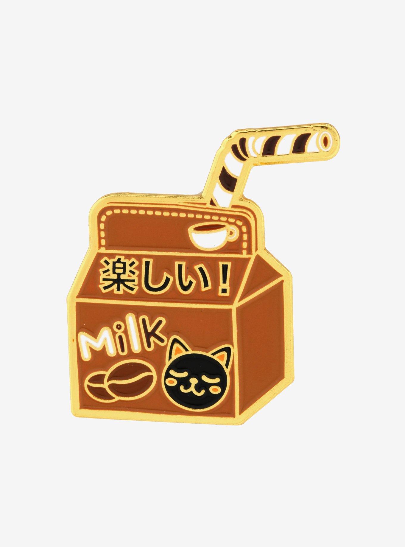 Coffee Milk Kitty Enamel Pin, , hi-res