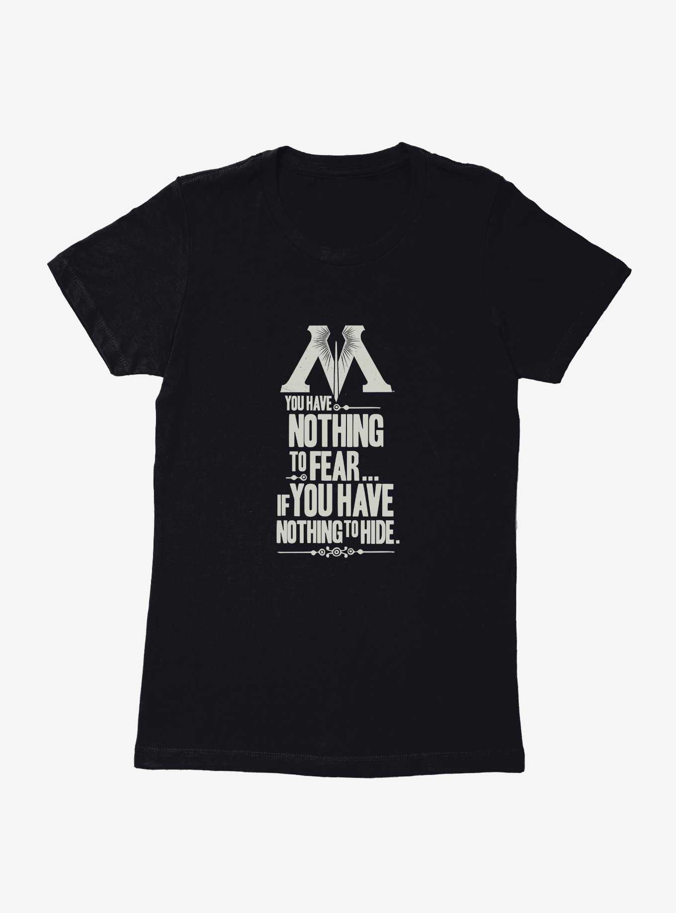 Harry Potter Nothing To Fear Nothing To Hide Womens T-Shirt, , hi-res