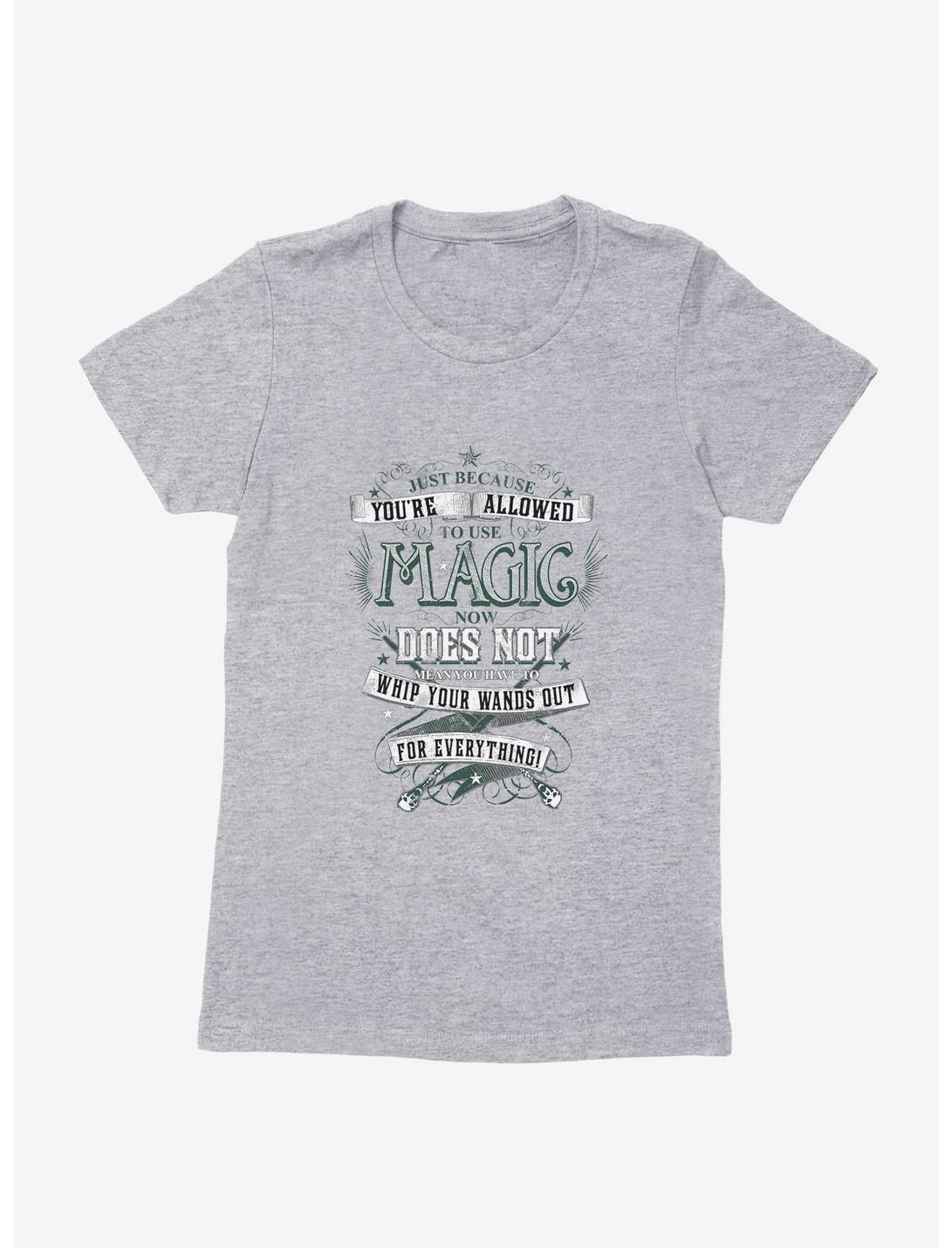 Harry Potter BW Wands Out Quote Womens T-Shirt, HEATHER GREY, hi-res
