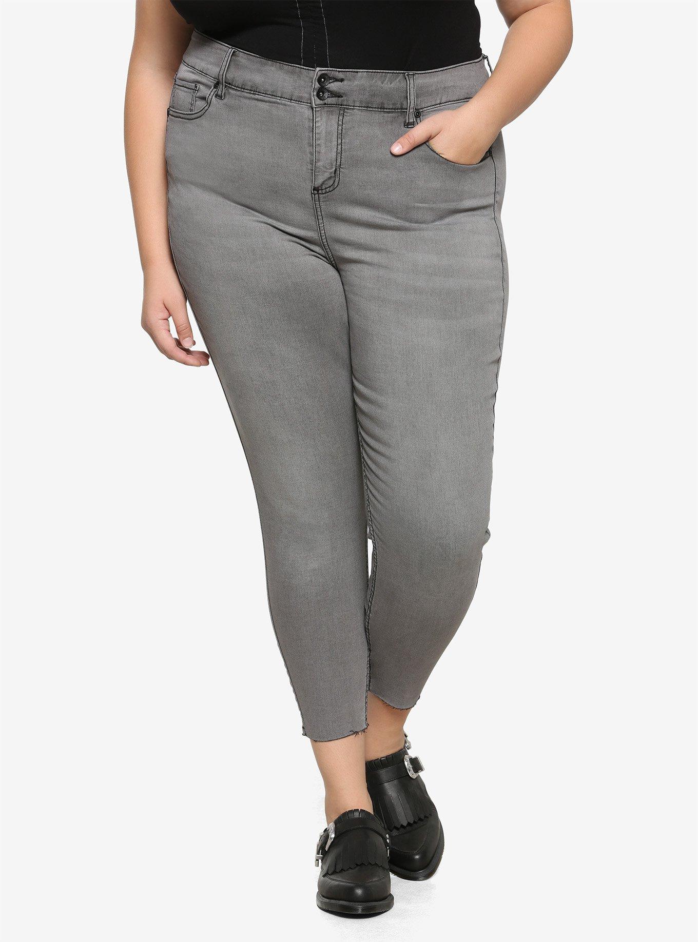 HT Denim Grey Wash Ultra Hi-Rise Jeggings Plus Size, GREY, hi-res