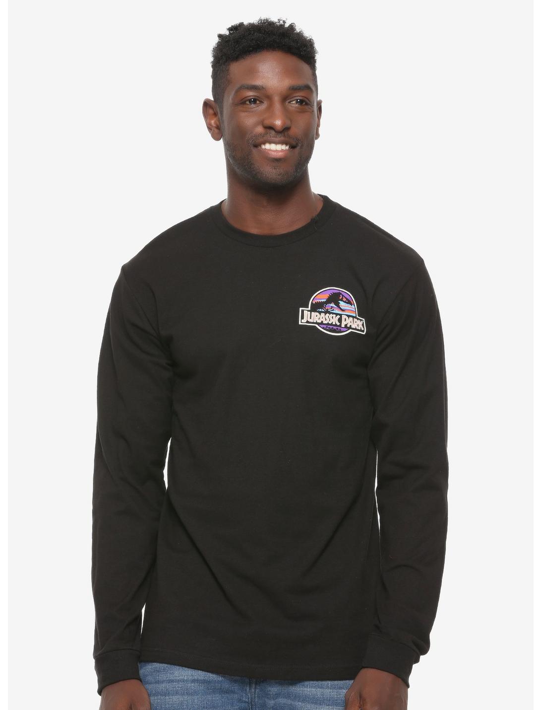 Jurassic Park Logo Long Sleeve T-Shirt - BoxLunch Exclusive, BLACK, hi-res