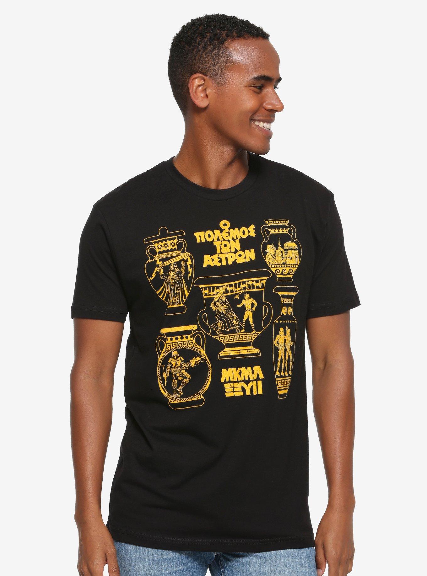 Star Wars Greek Pottery T-Shirt - BoxLunch Exclusive, GREY, hi-res