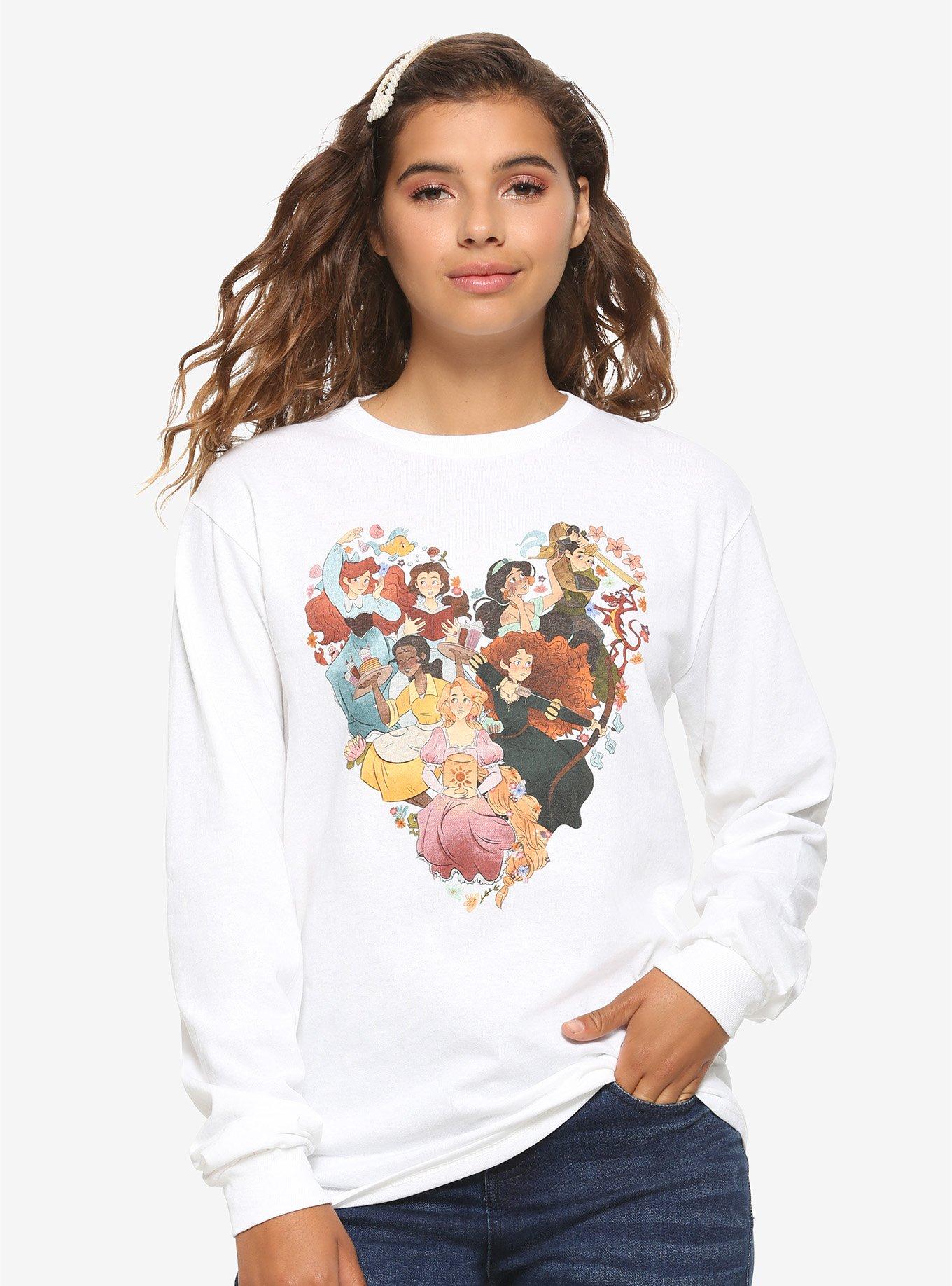 Disney Princess I Heart Princesses Long-Sleeve Girls T-Shirt, MULTI, hi-res