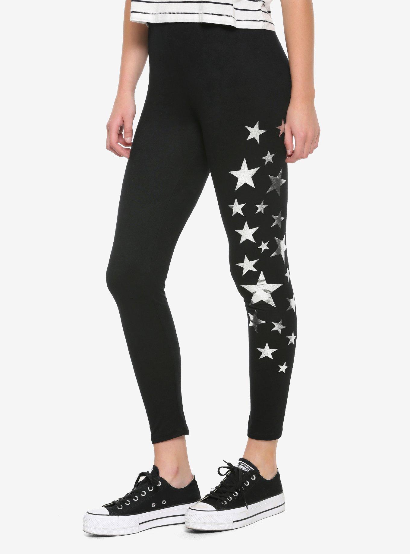 Star Side Leggings, BLACK, hi-res