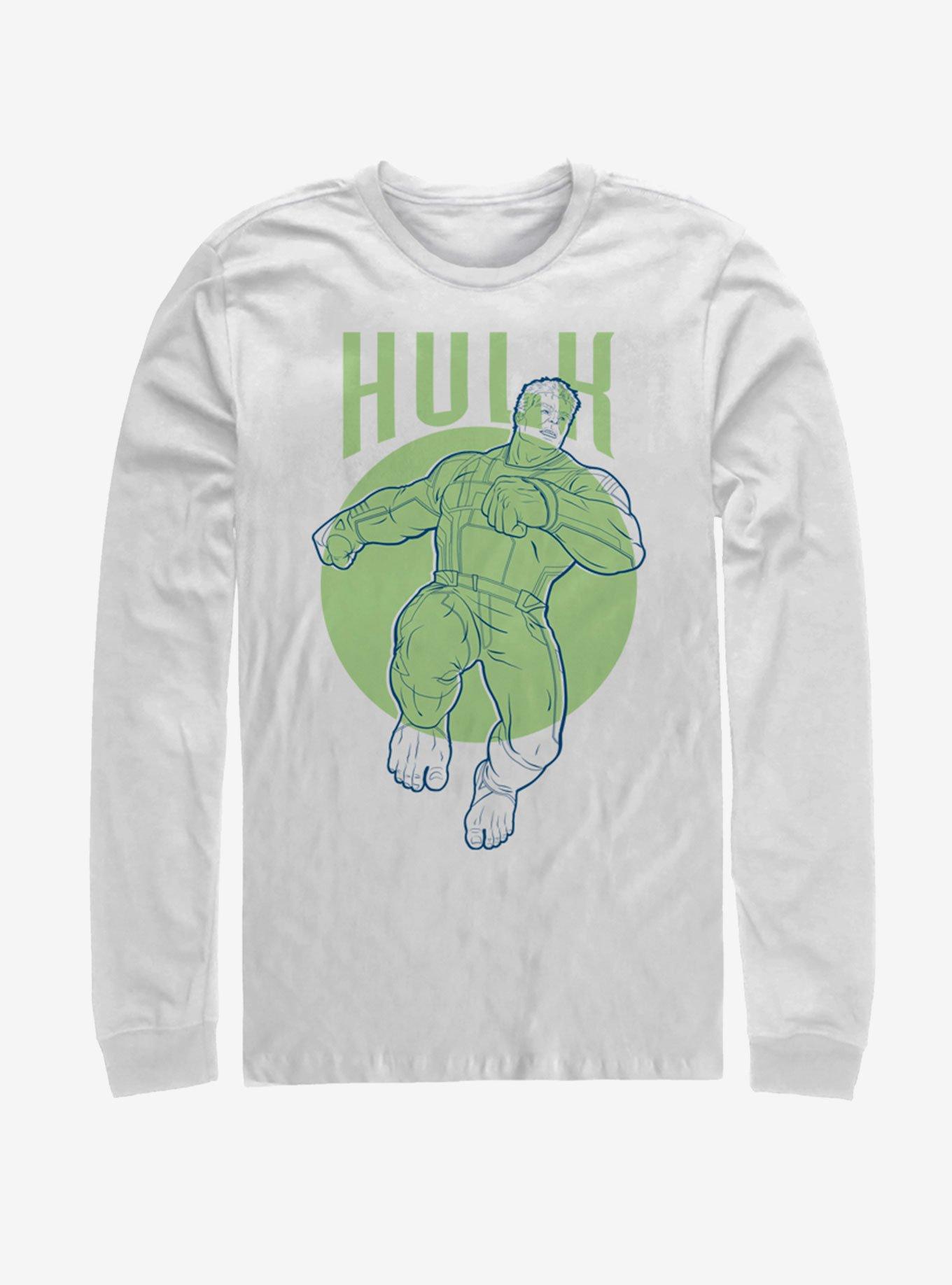 Marvel Avengers: Endgame Hulk Simplicity Long Sleeve T-Shirt, WHITE, hi-res