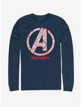 Marvel Avengers: Endgame Line Art Logo Long Sleeve T-Shirt , NAVY, hi-res