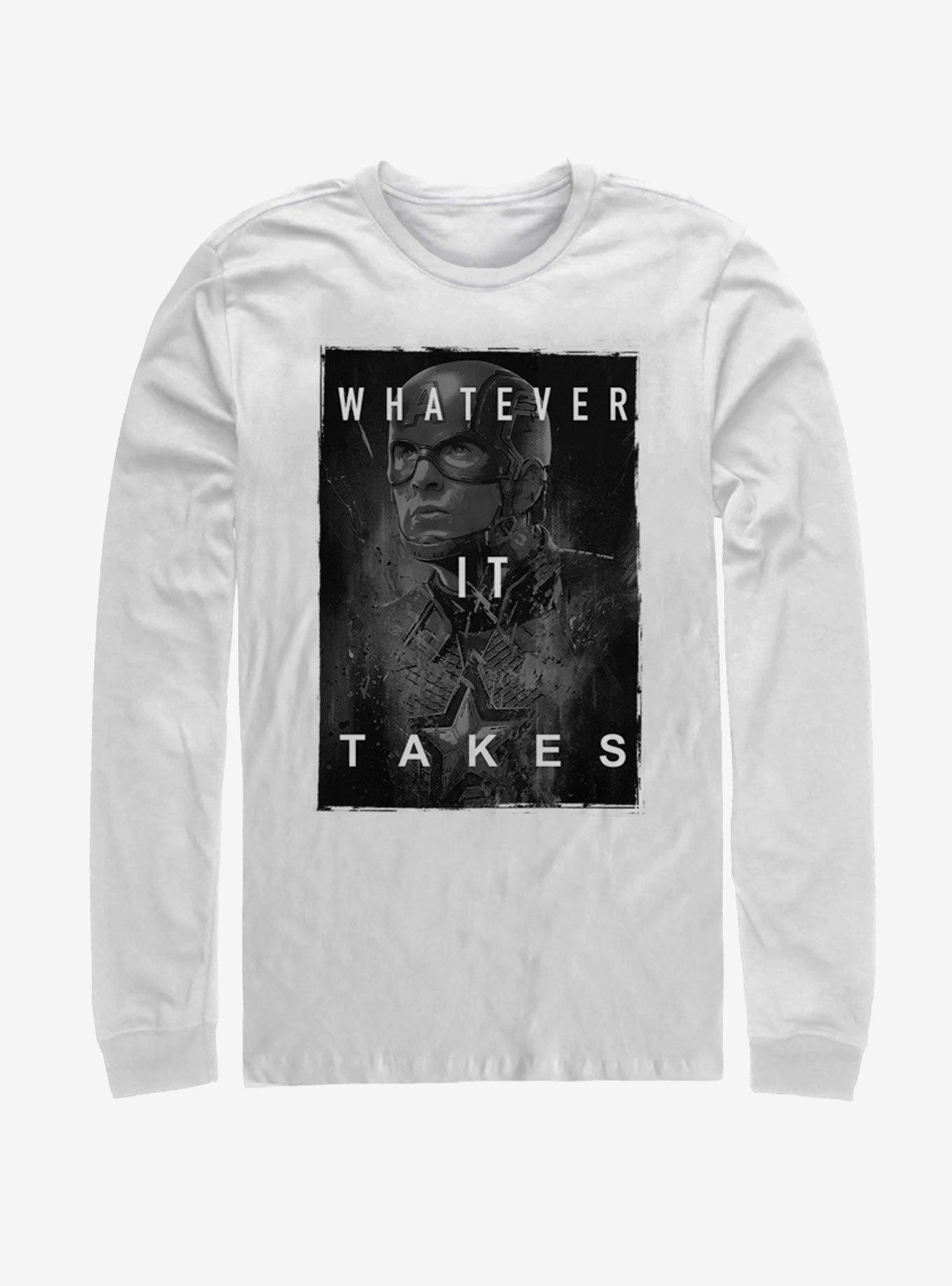 Marvel Avengers: Endgame Darken Cap Long Sleeve T-Shirt, WHITE, hi-res
