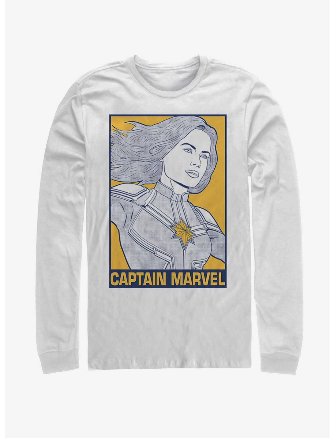 Marvel Avengers: Endgame Pop Captain Marvel Long Sleeve T-Shirt, WHITE, hi-res