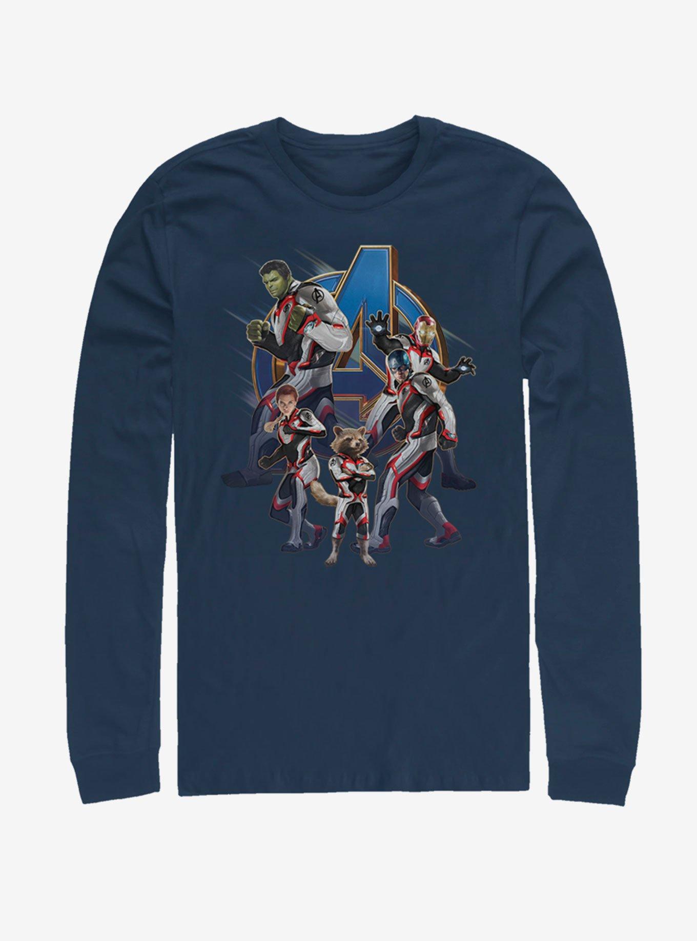 Marvel Avengers: Endgame Avengers Suits Assemble Long Sleeve T-Shirt , NAVY, hi-res