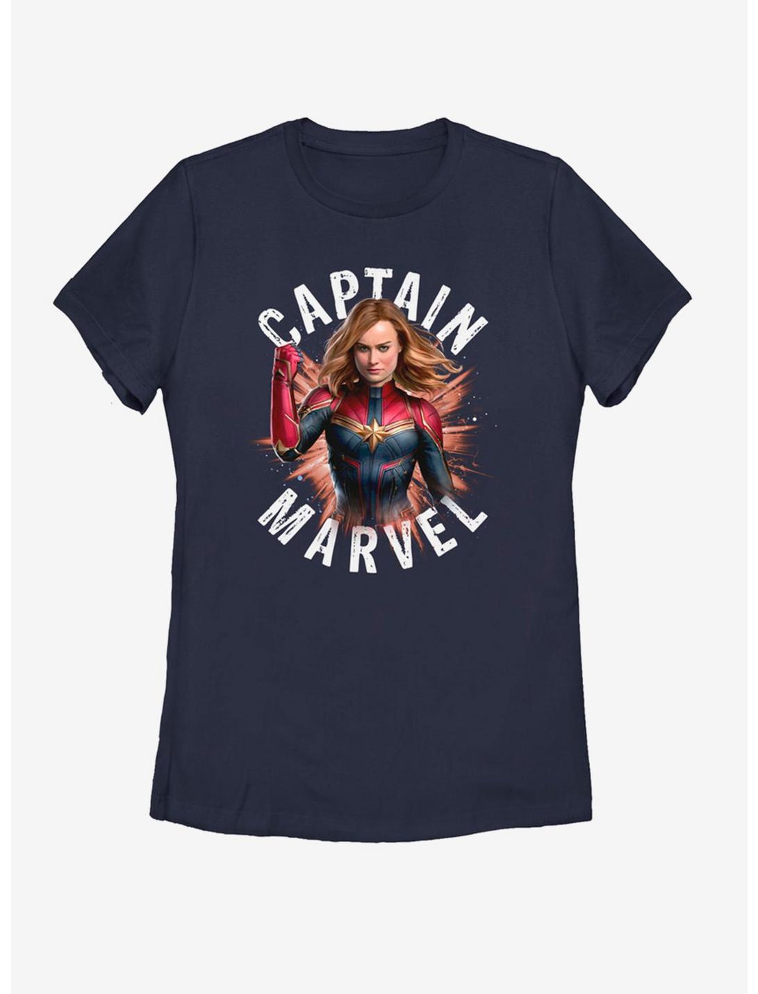Marvel Avengers: Endgame Cap Marvel Burst Womens T-Shirt, NAVY, hi-res