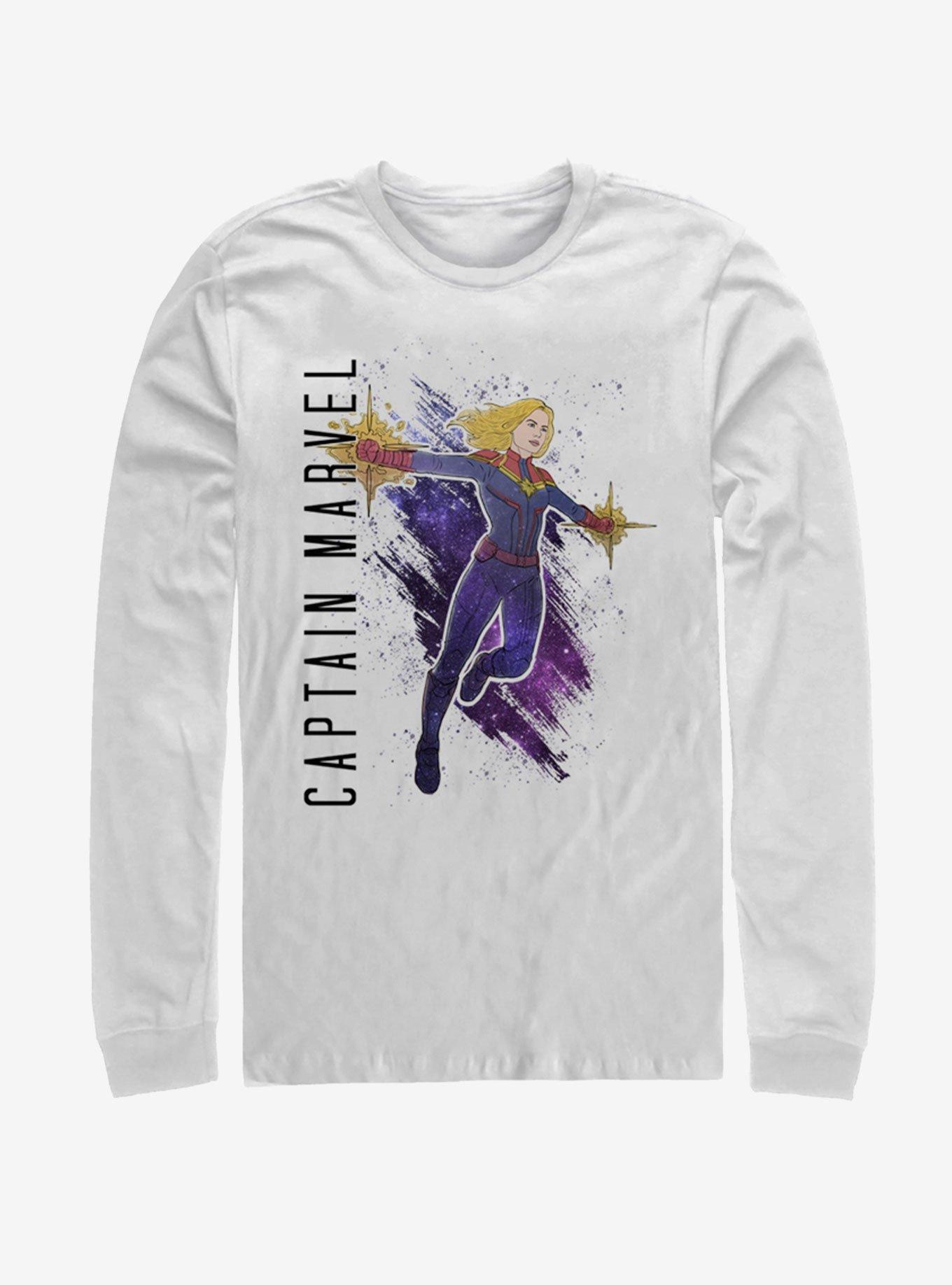 Marvel Avengers: Endgame Captain Marvel Painted Long Sleeve T-Shirt, , hi-res