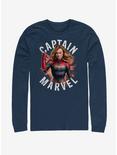 Marvel Avengers: Endgame Cap Marvel Burst Long Sleeve T-Shirt, NAVY, hi-res