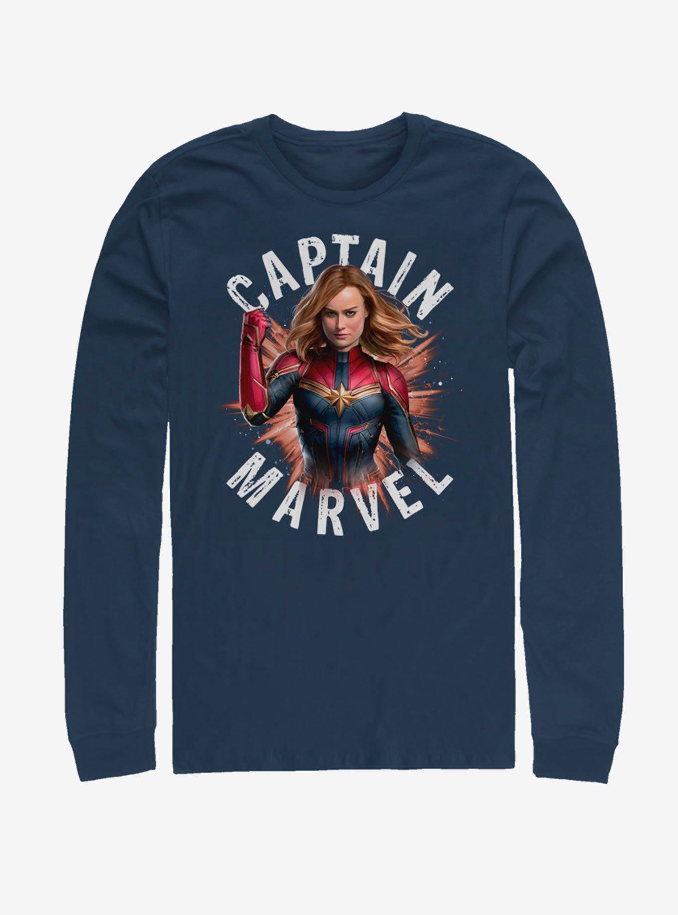 Marvel Avengers: Endgame Cap Marvel Burst Long Sleeve T-Shirt, , hi-res