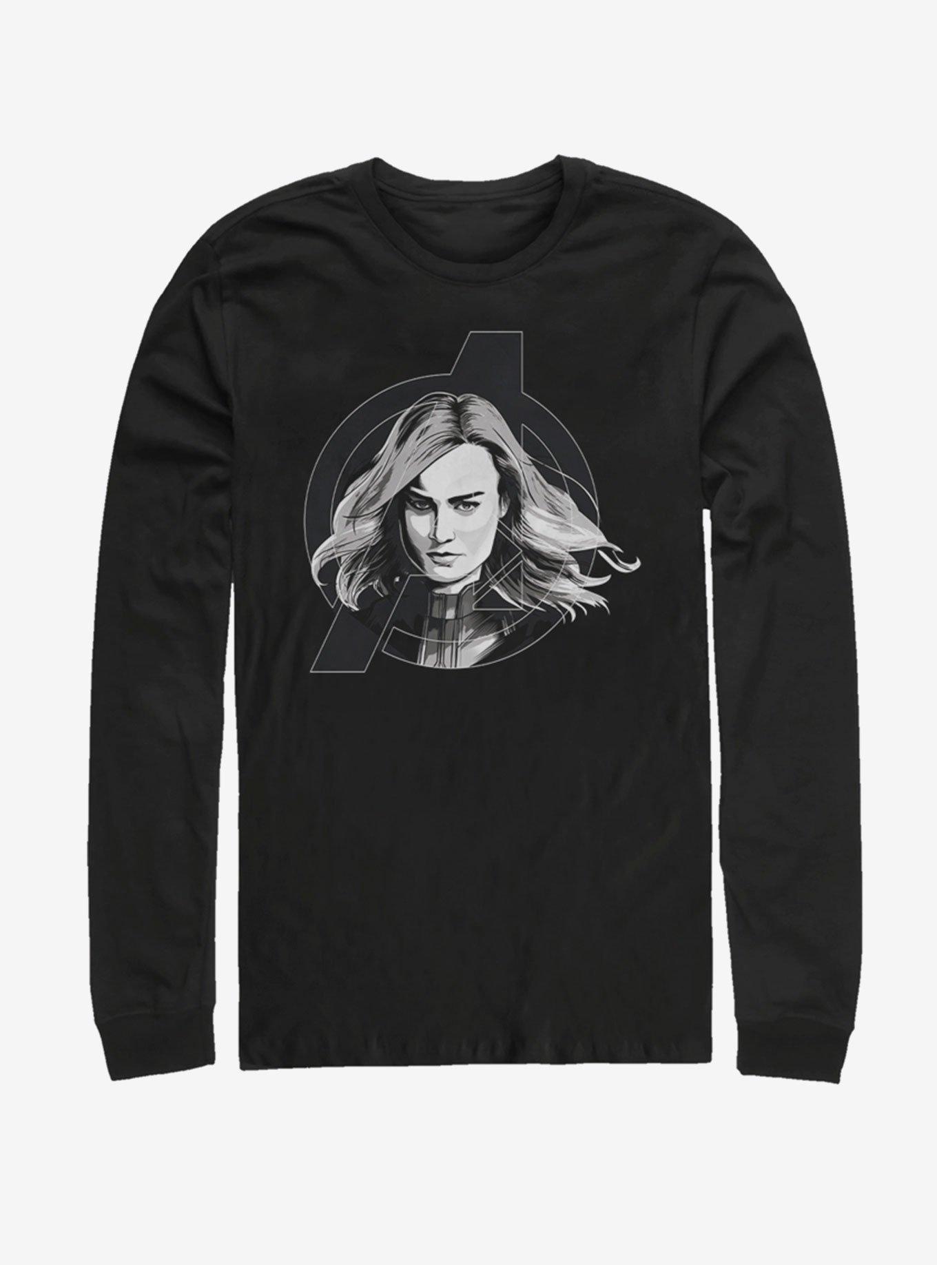 Marvel Avengers: Endgame Black and White Long Sleeve T-Shirt, BLACK, hi-res