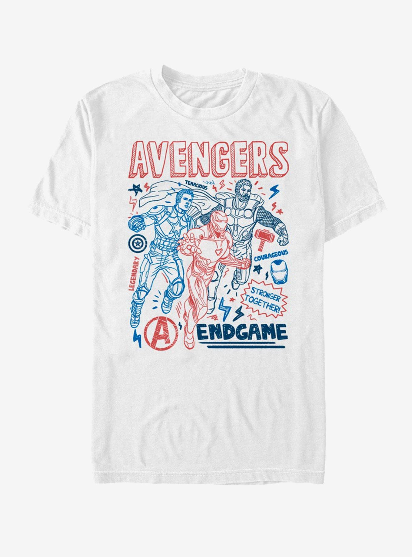 Marvel Avengers: Endgame Earths Mightiest Doodles T-Shirt, , hi-res