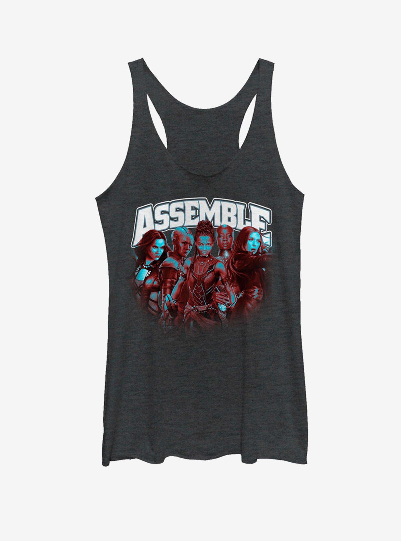 Marvel Avengers: Endgame Assemble The Heroes Womens Tank Top, BLK HTR, hi-res