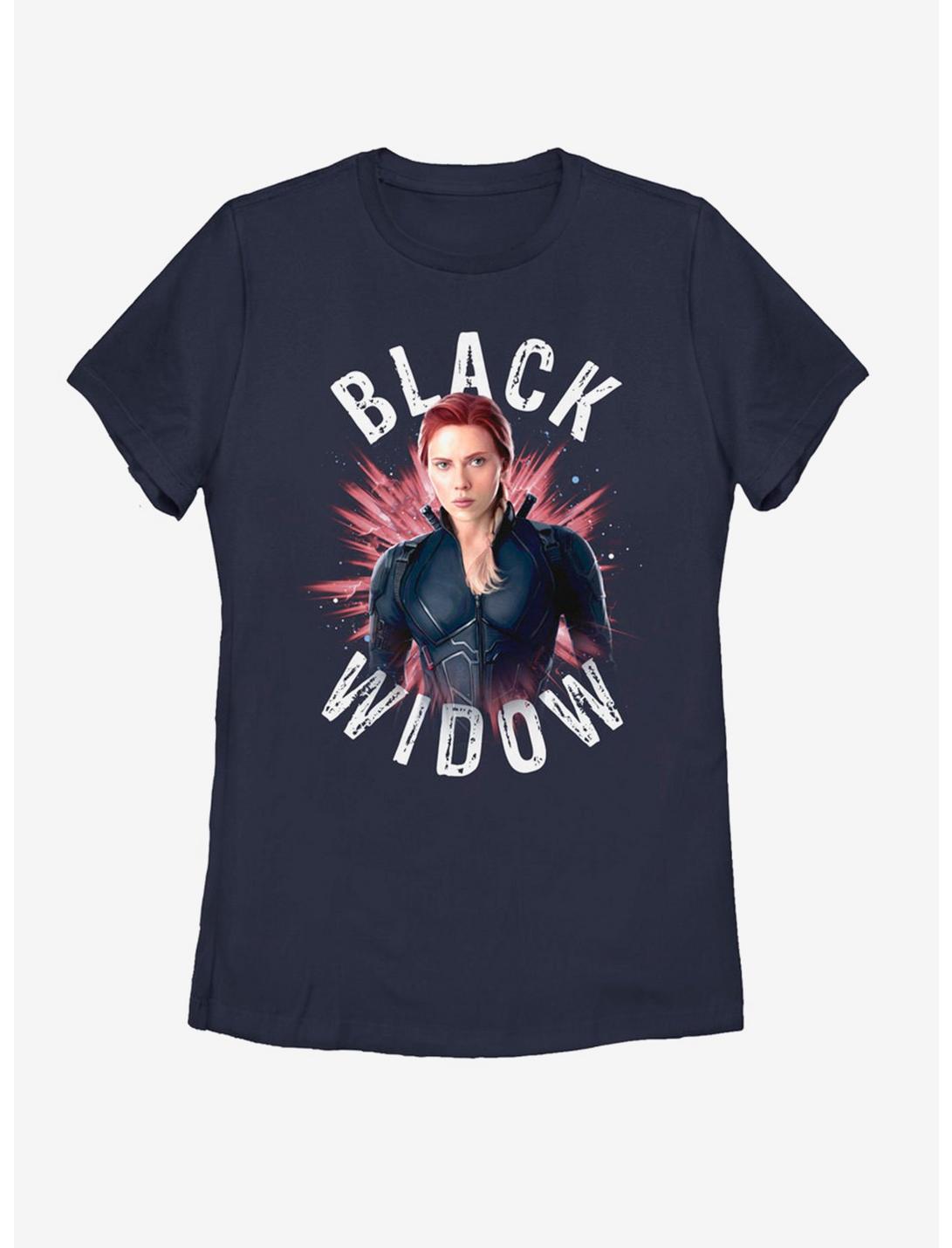 Marvel Avengers: Endgame Black Widow Burst Womens T-Shirt, NAVY, hi-res
