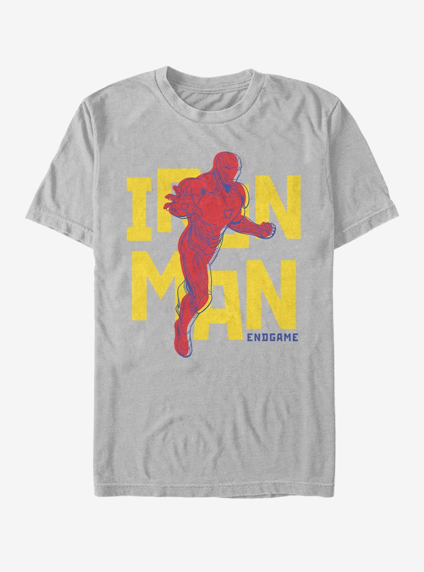 Marvel Avengers: Endgame Iron Man Text Pop Iron T-Shirt, SILVER, hi-res