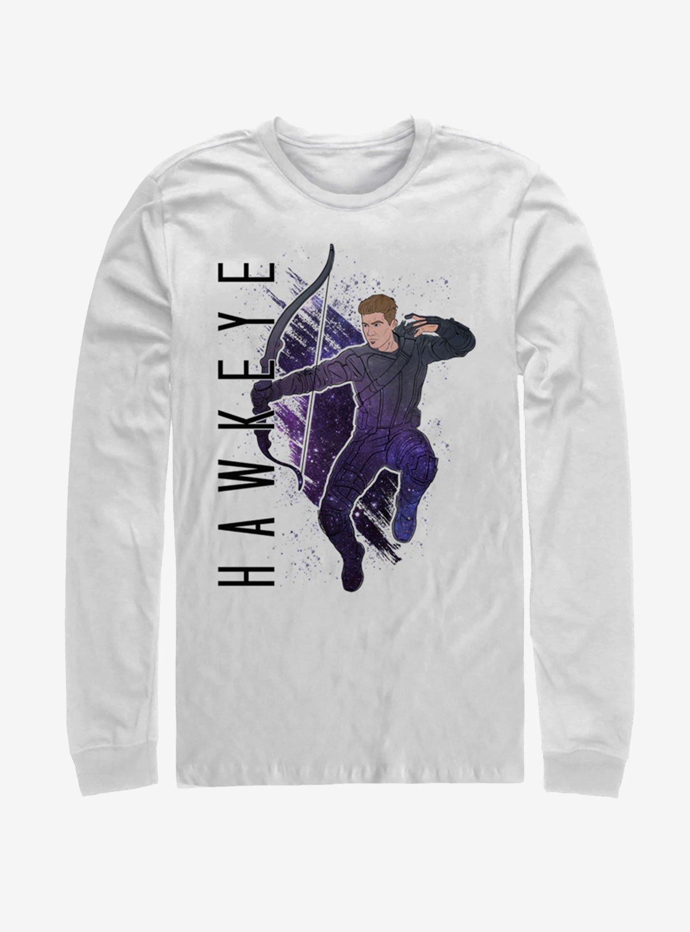 Marvel Avengers: Endgame Hawkeye Painted Long Sleeve T-Shirt, WHITE, hi-res