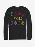 Marvel Avengers: Endgame Love You 3000 Symbols Long Sleeve T-Shirt, BLACK, hi-res