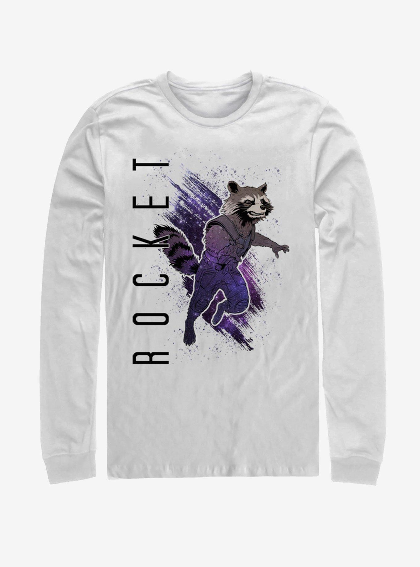 Marvel Avengers: Endgame Rocket Painted Long Sleeve T-Shirt, , hi-res