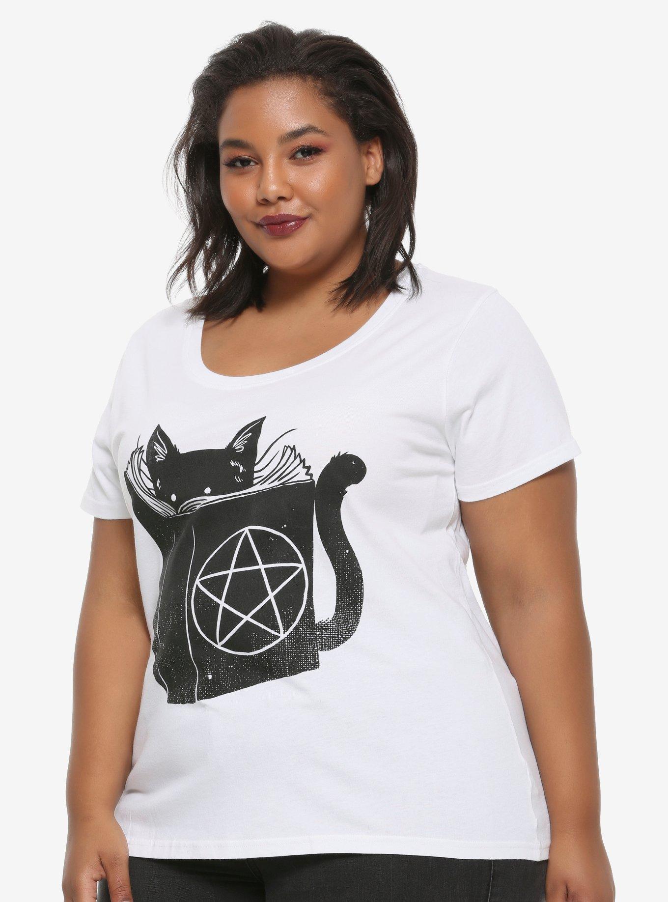 Satanicat Girls T-Shirt Plus Size, BLACK, hi-res