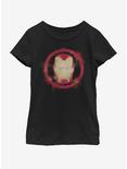 Marvel Avengers: Endgame Iron Man Spray Logo Youth Girls T-Shirt, BLACK, hi-res