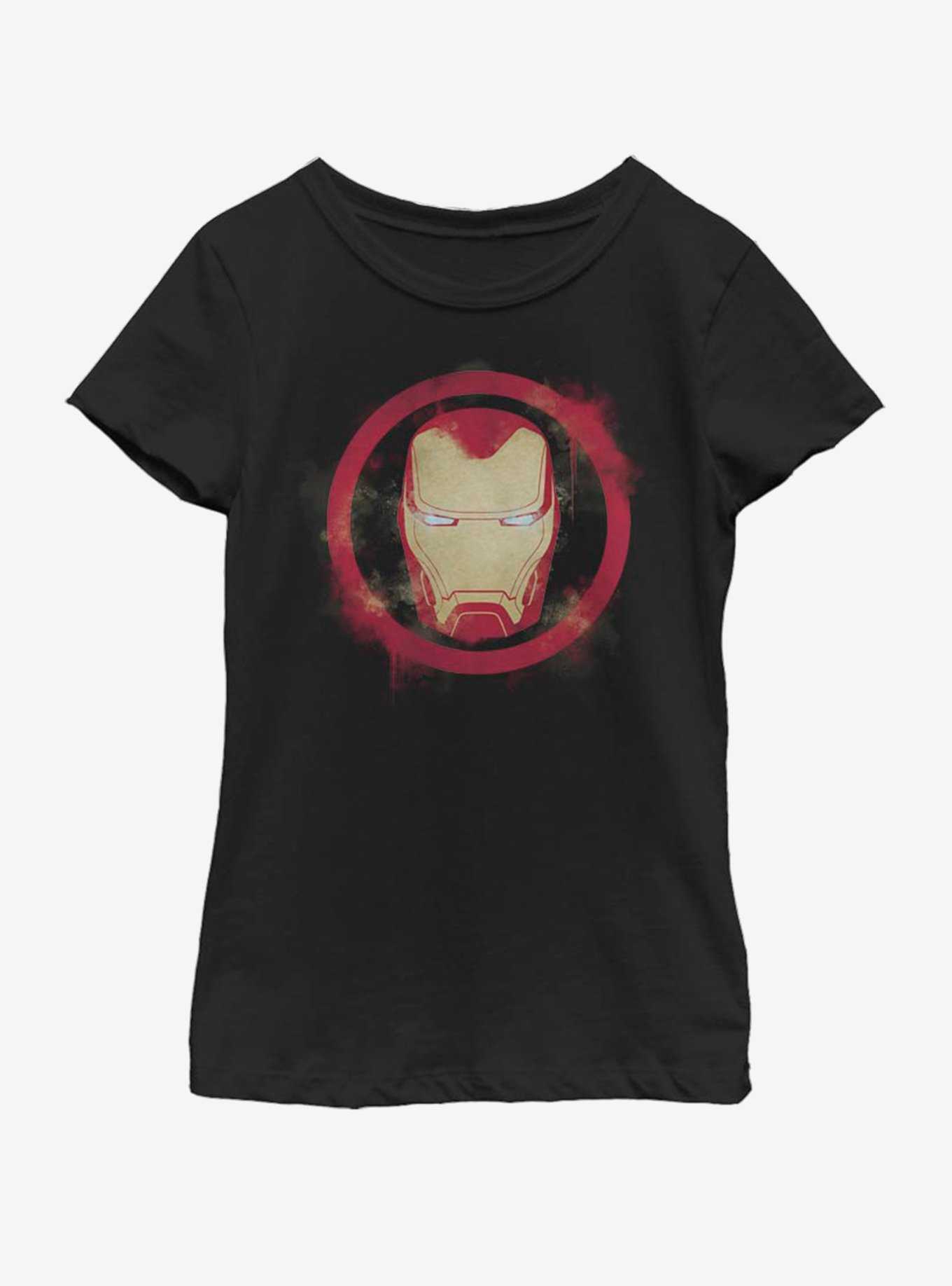 Marvel Avengers: Endgame Iron Man Spray Logo Youth Girls T-Shirt, , hi-res