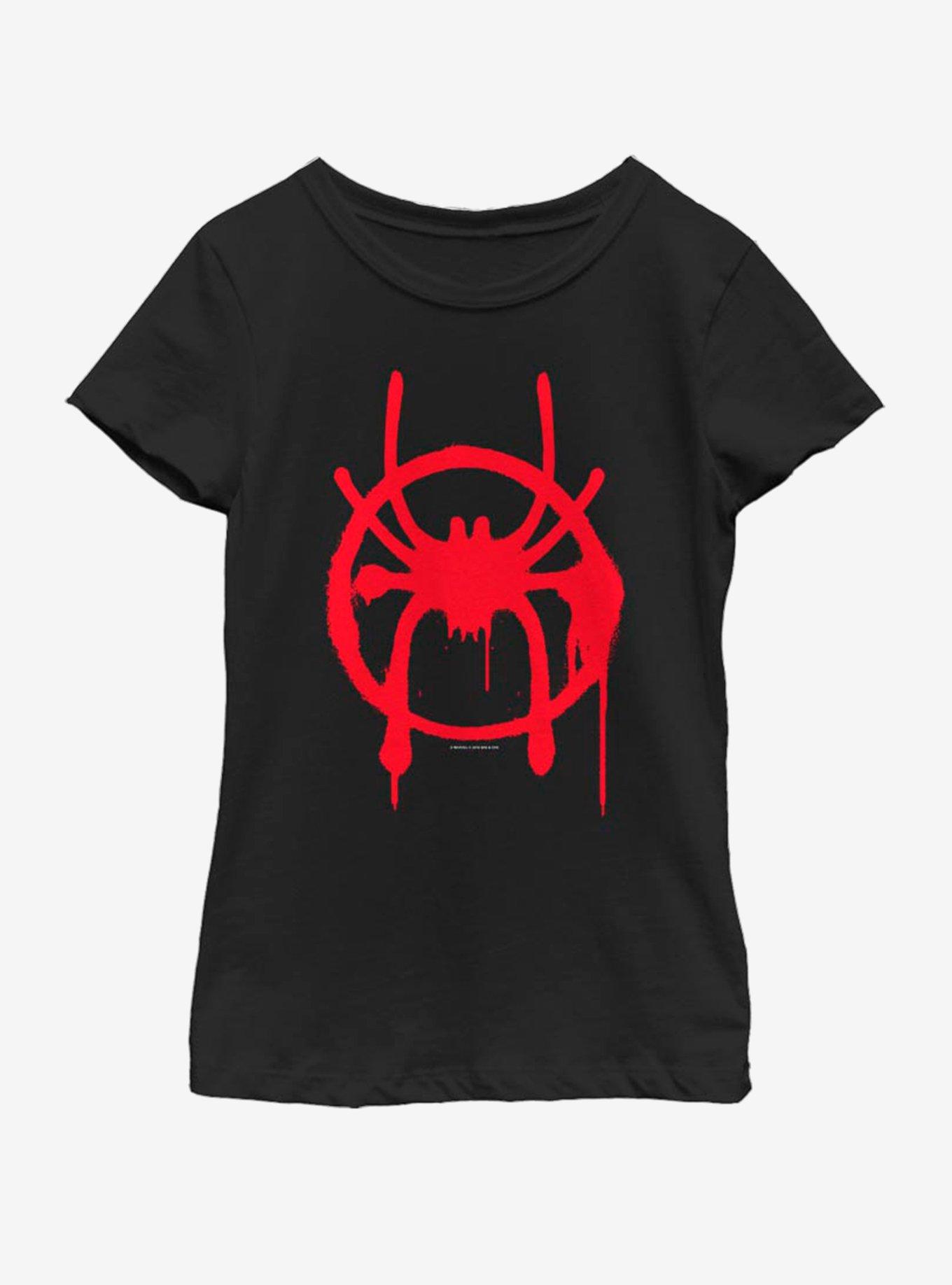 Marvel Spiderman Miles Symbol Youth Girls T-Shirt, , hi-res