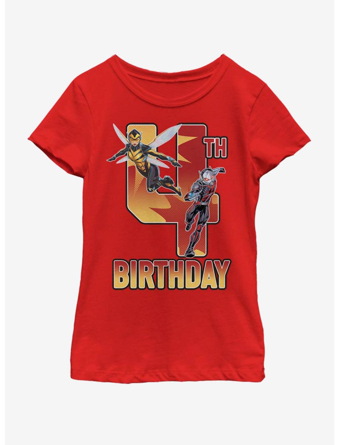 Marvel Antman Wasp Ant 4th Bday Youth Girls T-Shirt, RED, hi-res