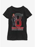 Marvel Black Widow 8th Bday Youth Girls T-Shirt, BLACK, hi-res