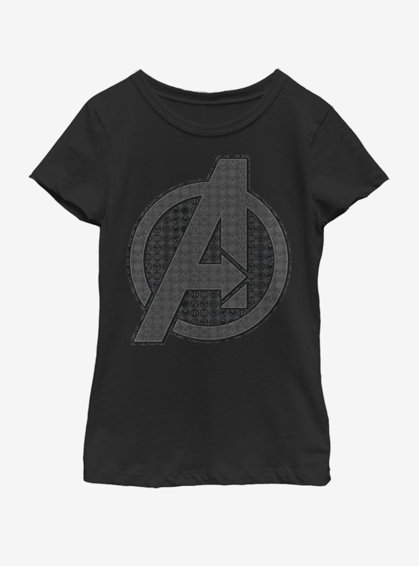 Marvel Avengers: Endgame Endgame Grayscale Logo Youth Girls T-Shirt ...