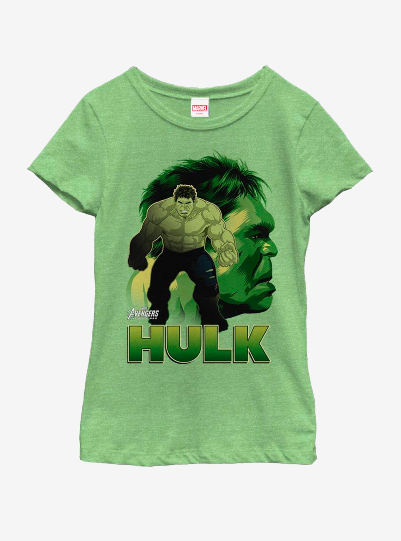 Marvel Hulk Hulk Smash Sil Youth Girls T-Shirt, GRN APPLE, hi-res