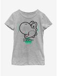 Nintendo Super Mario Yoshi Japanese Text Youth Girls T-Shirt, ATH HTR, hi-res