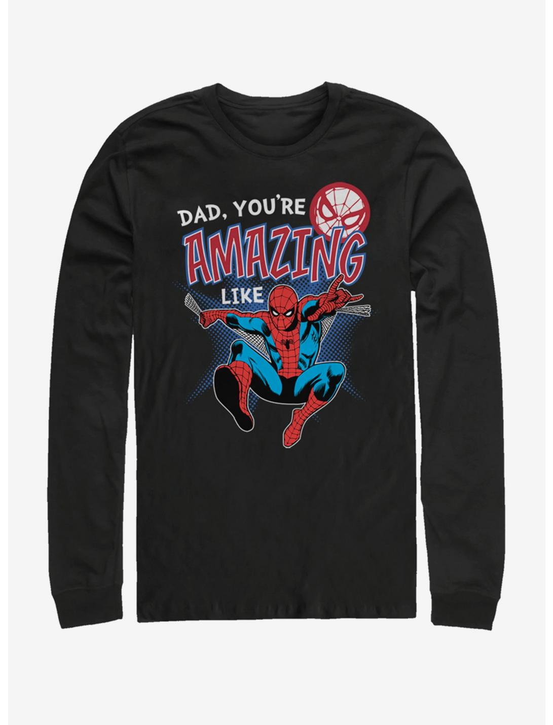 Marvel Spiderman Amazing Like Dad Long Sleeve T-Shirt, BLACK, hi-res