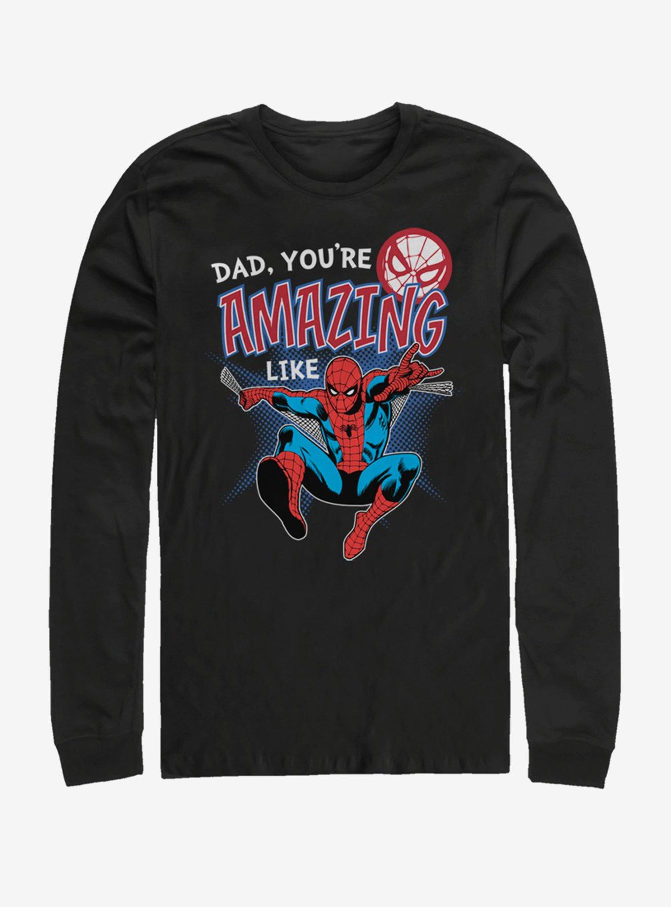 Marvel Spiderman Amazing Like Dad Long Sleeve T-Shirt, BLACK, hi-res
