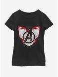 Marvel Avengers: Endgame Endgame Logo Armor Youth Girls T-Shirt, BLACK, hi-res