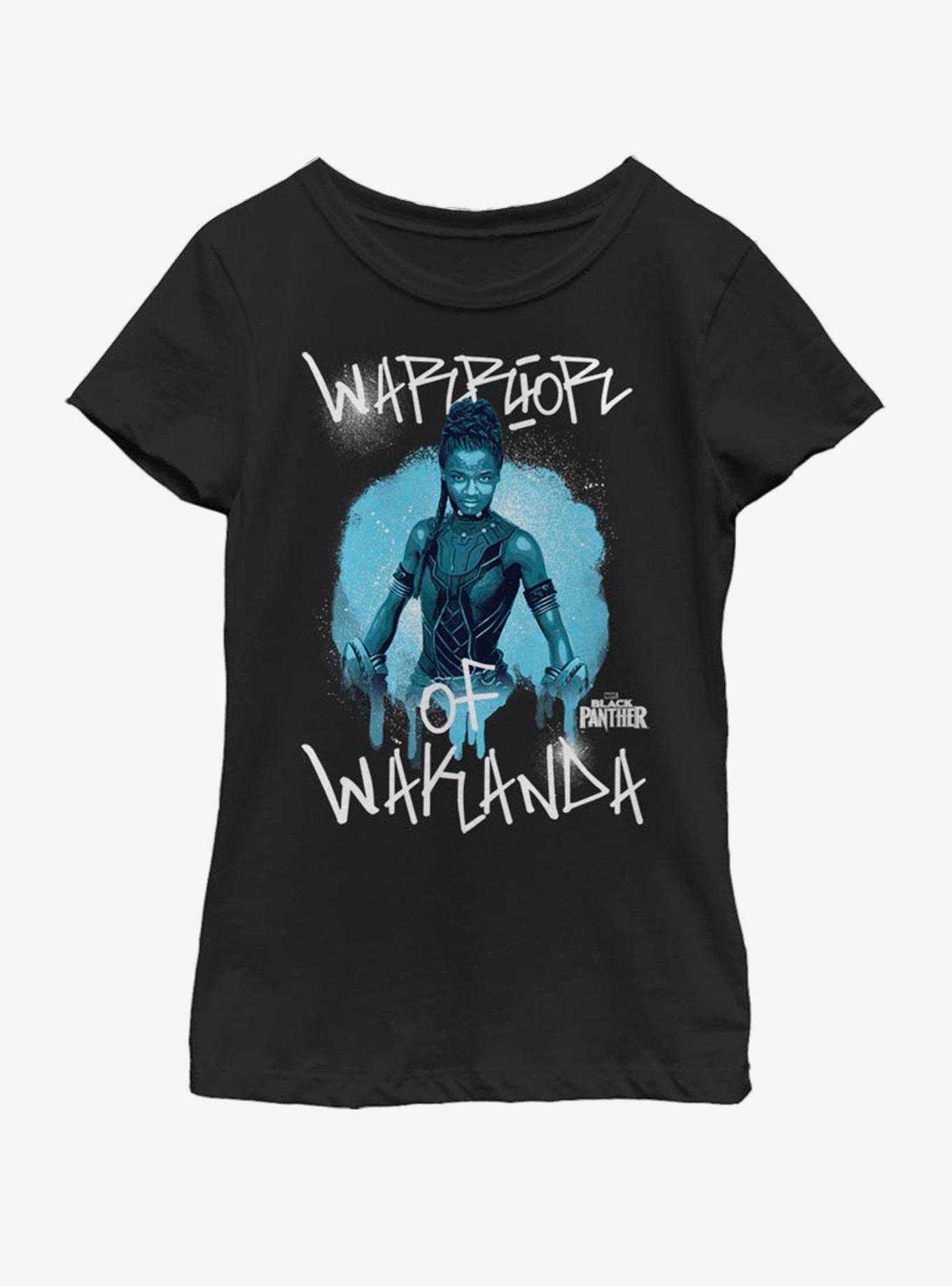 Marvel Black Panther SHURI WARRIOR Youth Girls T-Shirt, BLACK, hi-res